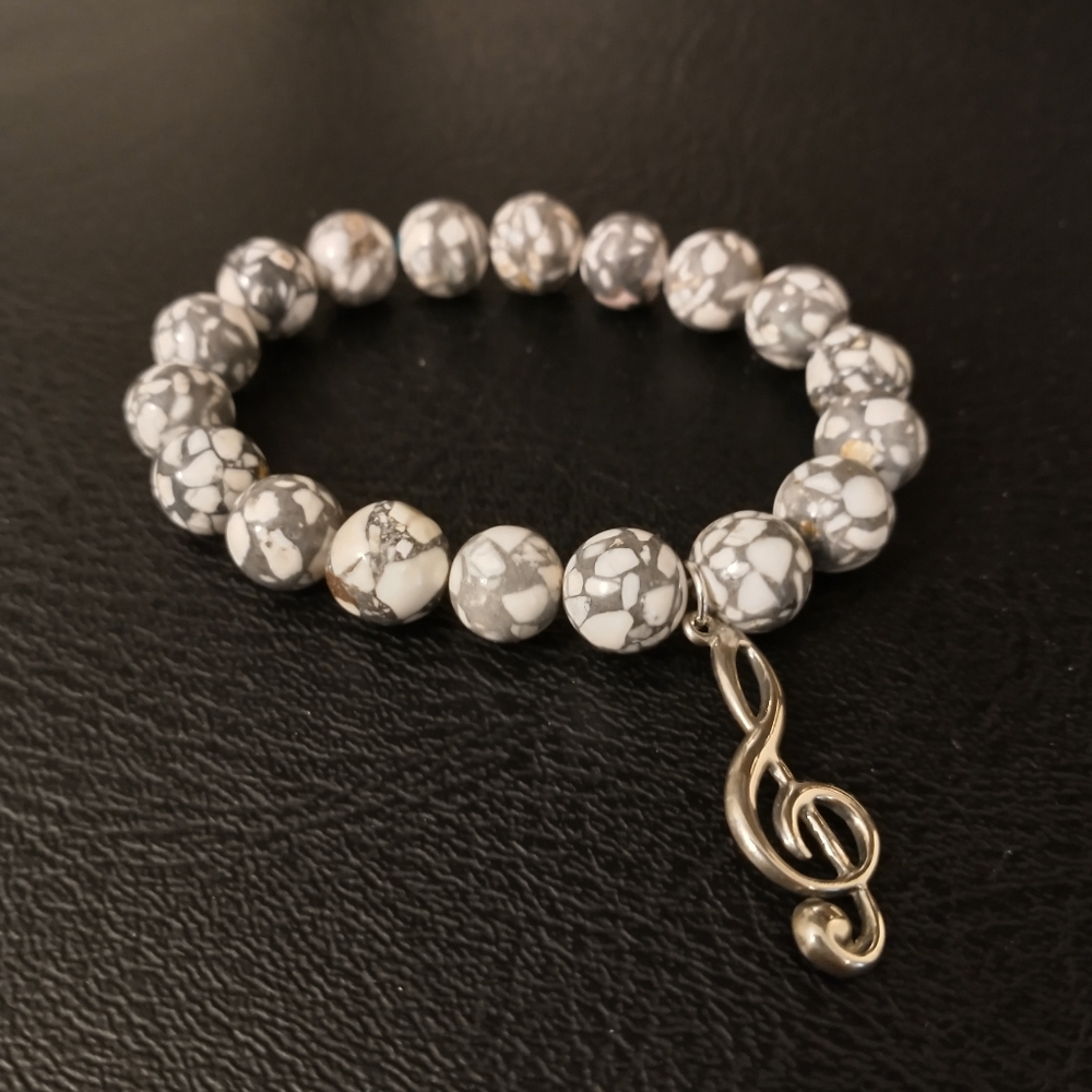 Howlite music bracelet - Picture 2 of 4
